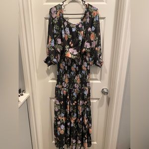 VICI ruched floral maxi dress